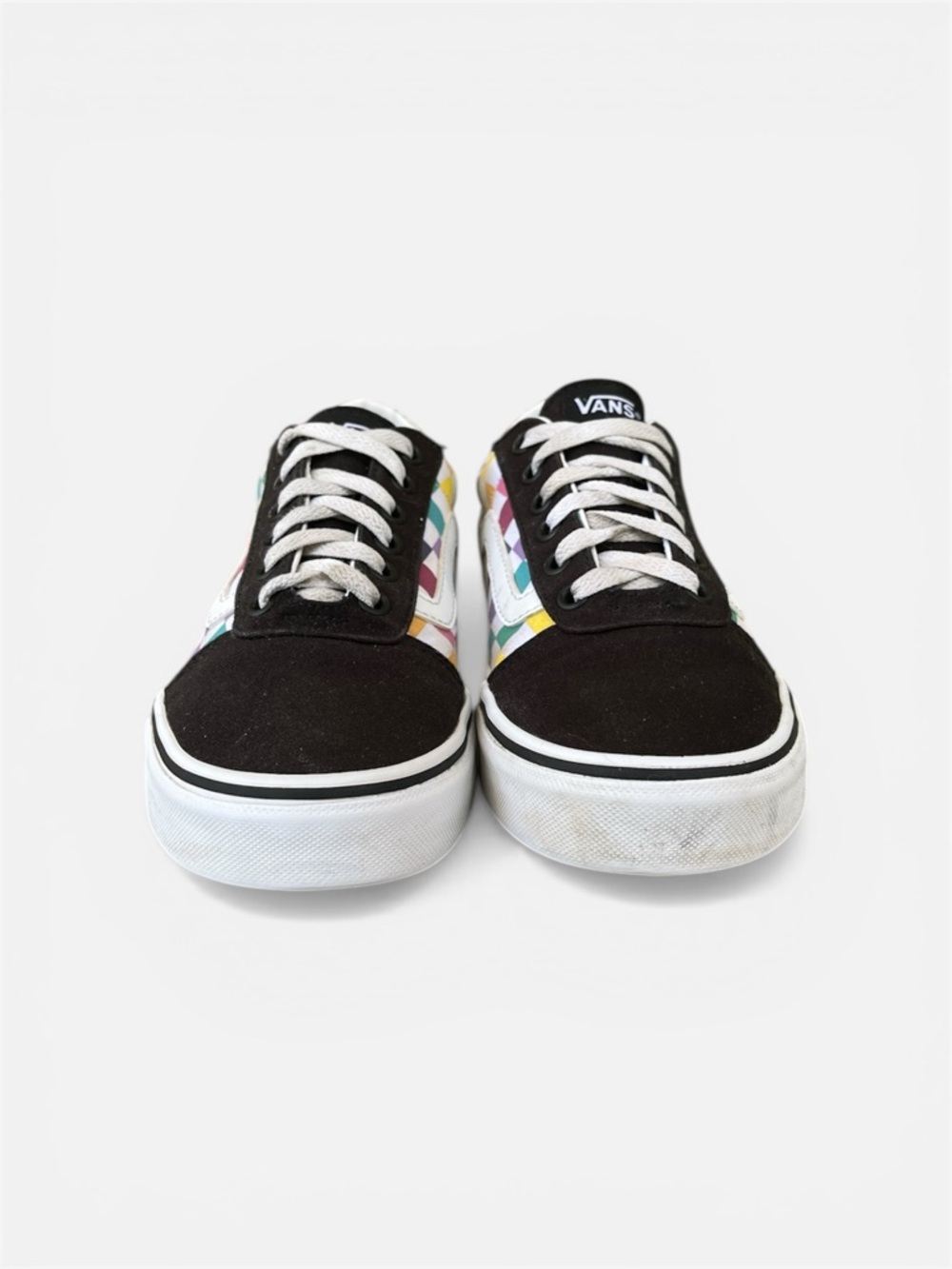 Vans Multicolor Checkerboard Low-Top Sneakers with Black Panels - Picture 6 of 9